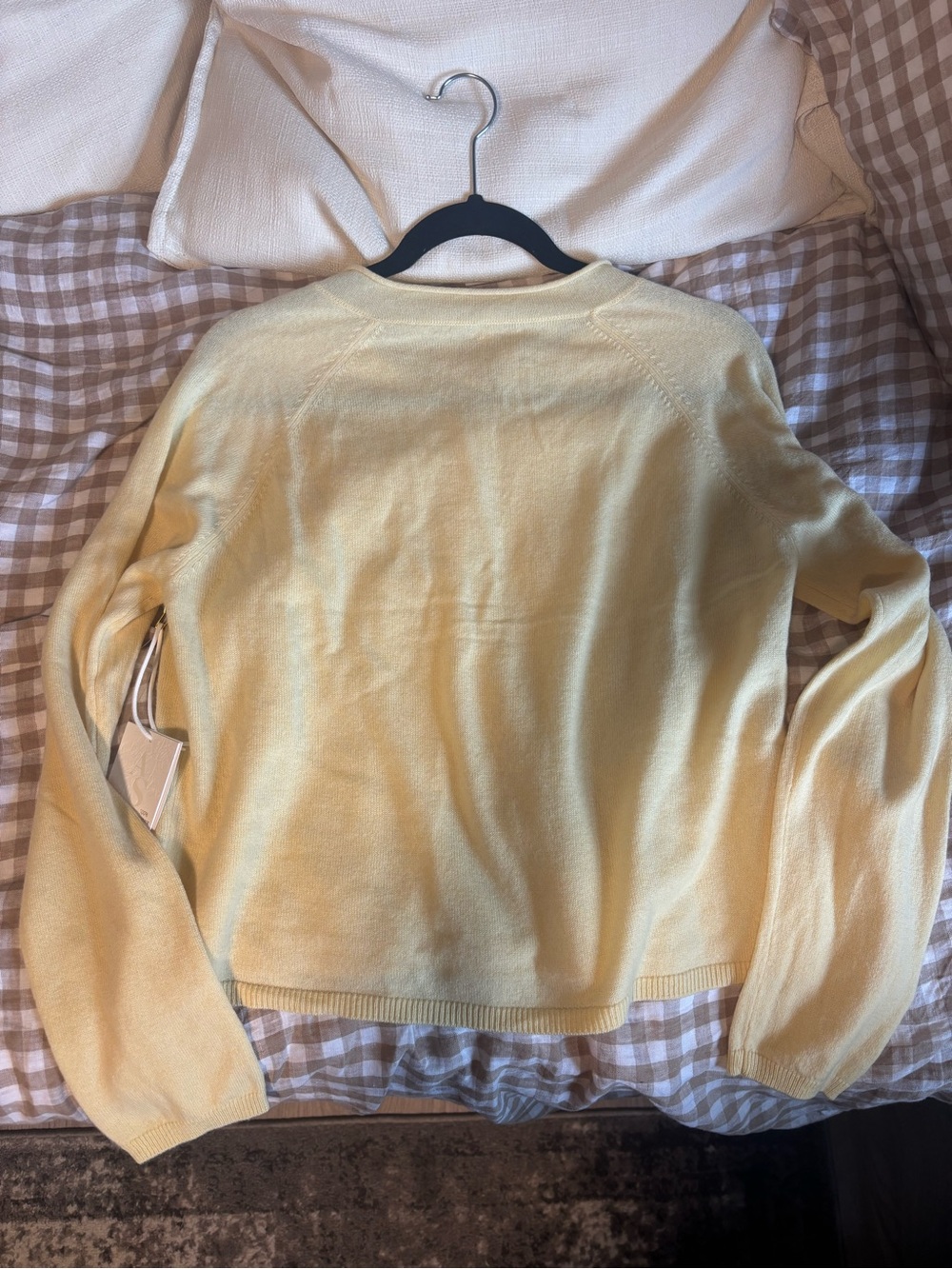 Altar’d State Butter Yellow Women's Cashmere Cardigan Sweater - Picture 4 of 4